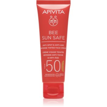 Apivita Bee Sun Safe Anti-Spot and Anti-Age Tinted Face Cream SPF50 crema de fata cu efect de protectie SPF 50 - imagine 2